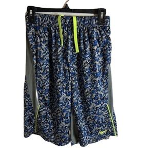 Nike Shorts Blue Lime Green Drawstring Athletic XL Kids Boys